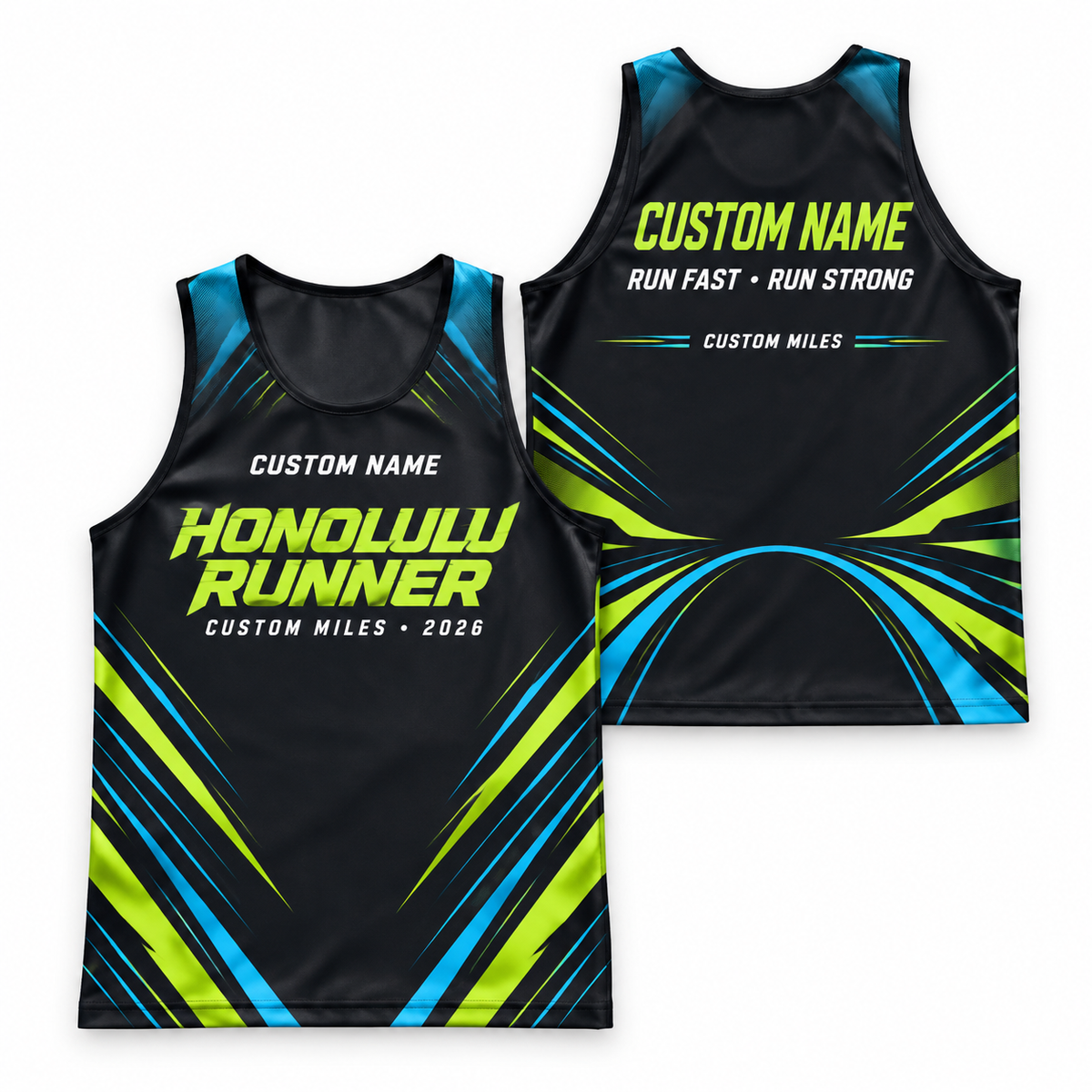 Custom Name Miles Honolulu Velocity Running Tank Top
