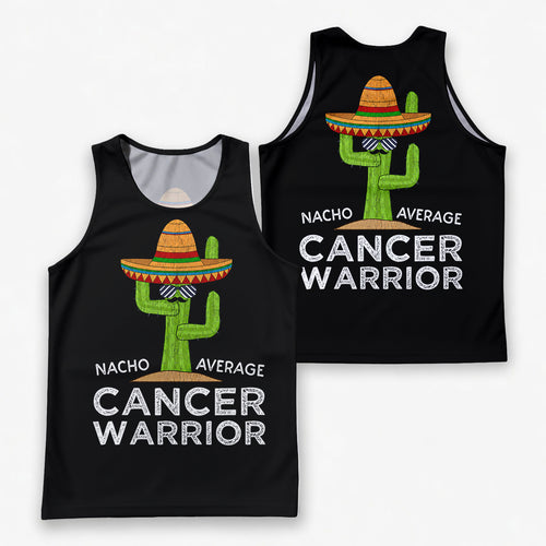 Cancer Fighter Running Tank Top Nacho Average Cactus Running Singlet for Men and Women