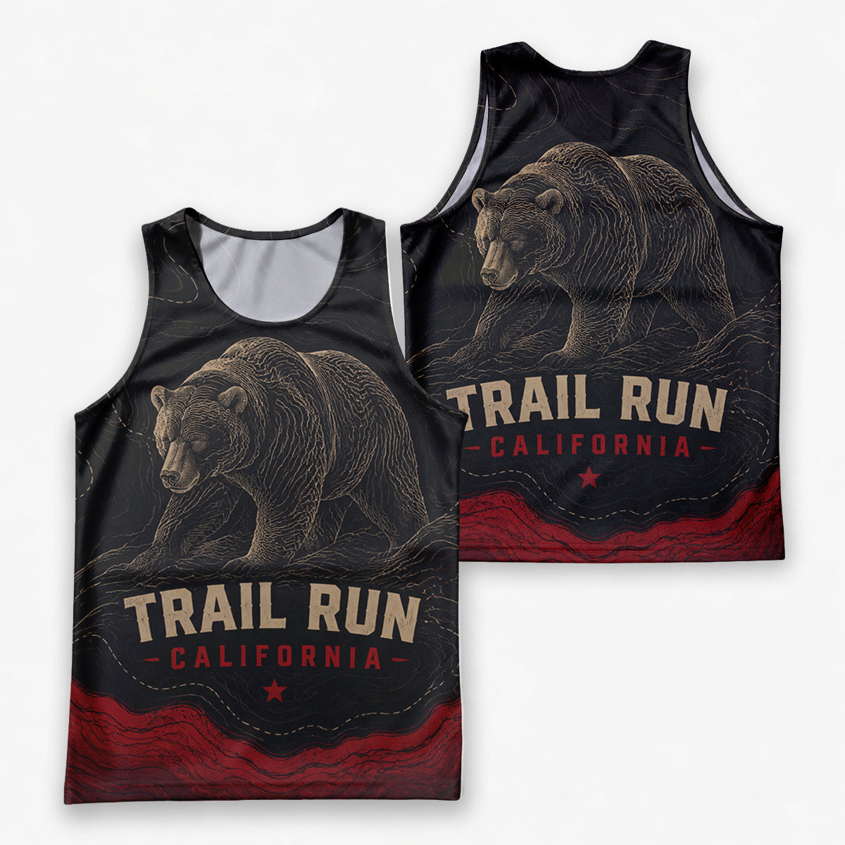 Topographic Republic California State Running Tank Top