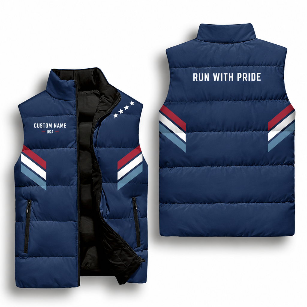 Minimal Freedom Stripes Sleeveless Running Puffer Jacket