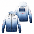 Custom Name Chicago Minimal Gradient Running Windbreaker Jacket