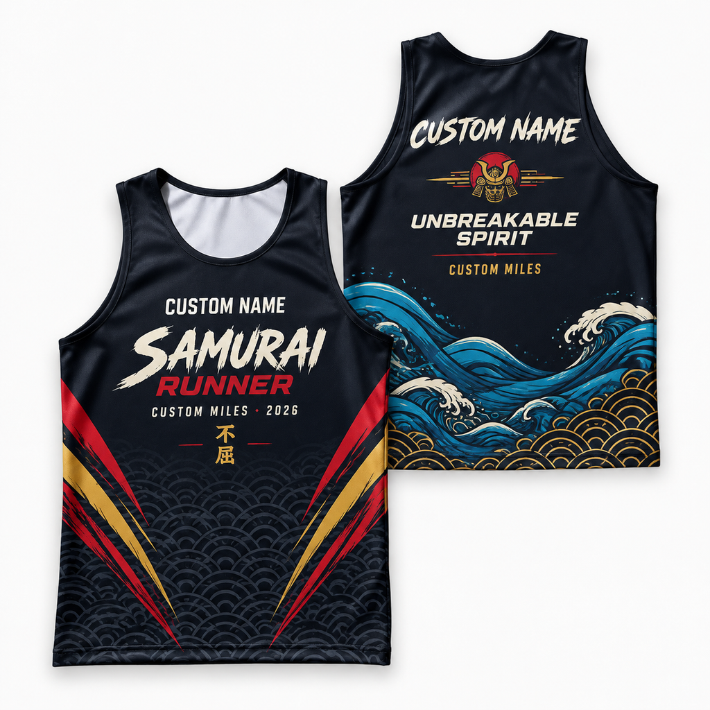 Custom Name Miles Samurai Endurance Running Tank Top
