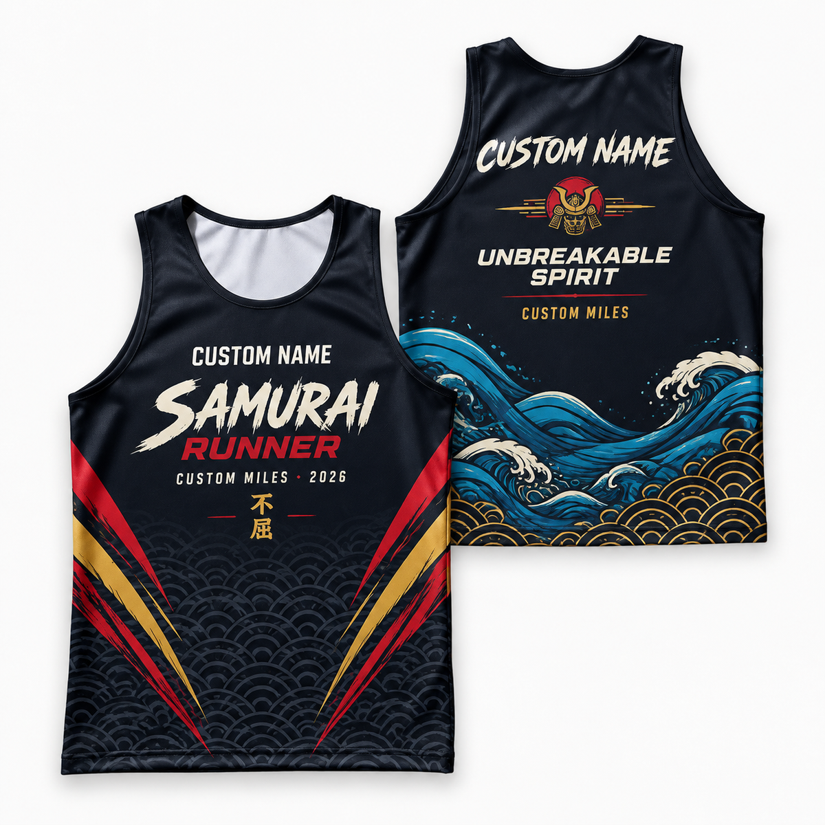 Custom Name Miles Samurai Endurance Running Tank Top