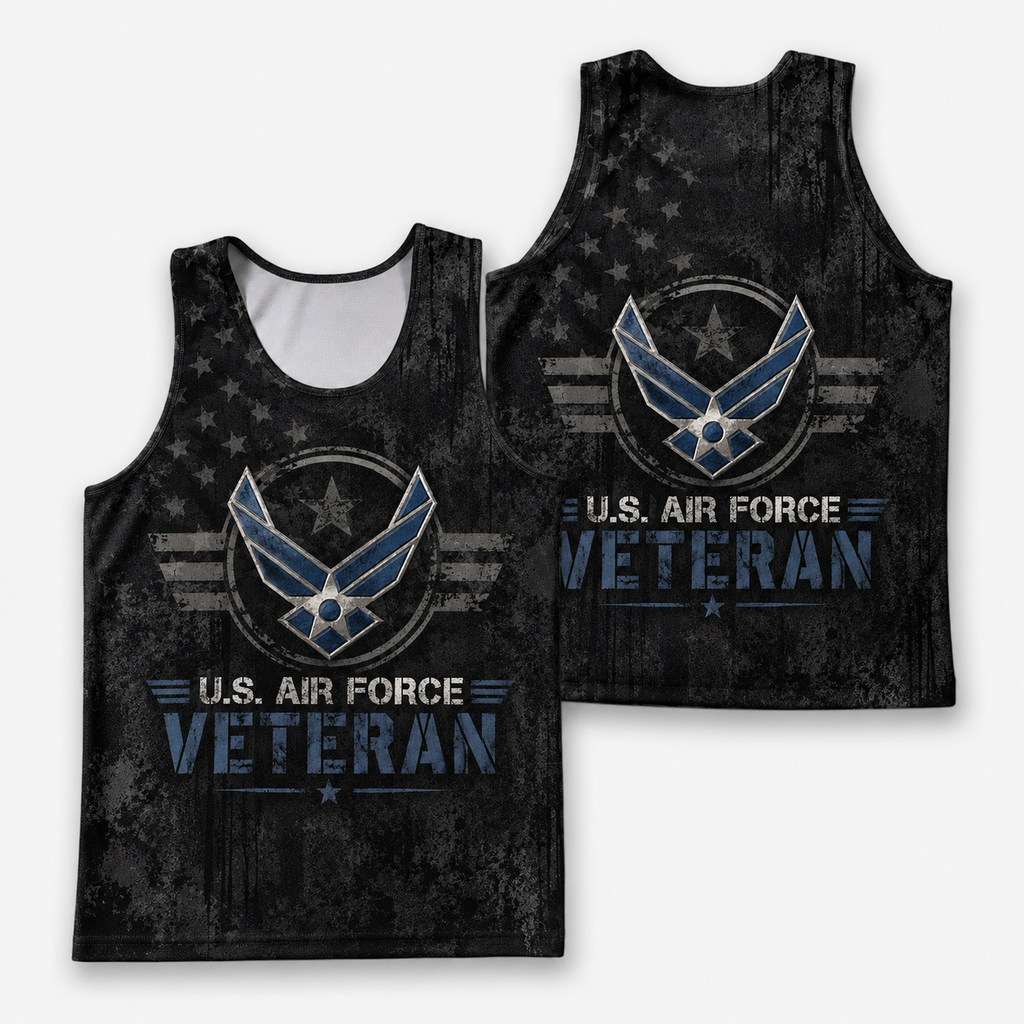 Veteran Running Tank Top - US Air Force Veteran V3 Tech Singlet