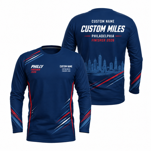 Custom Name Philly Finisher Racing 2026 Running Long Sleeve Shirt