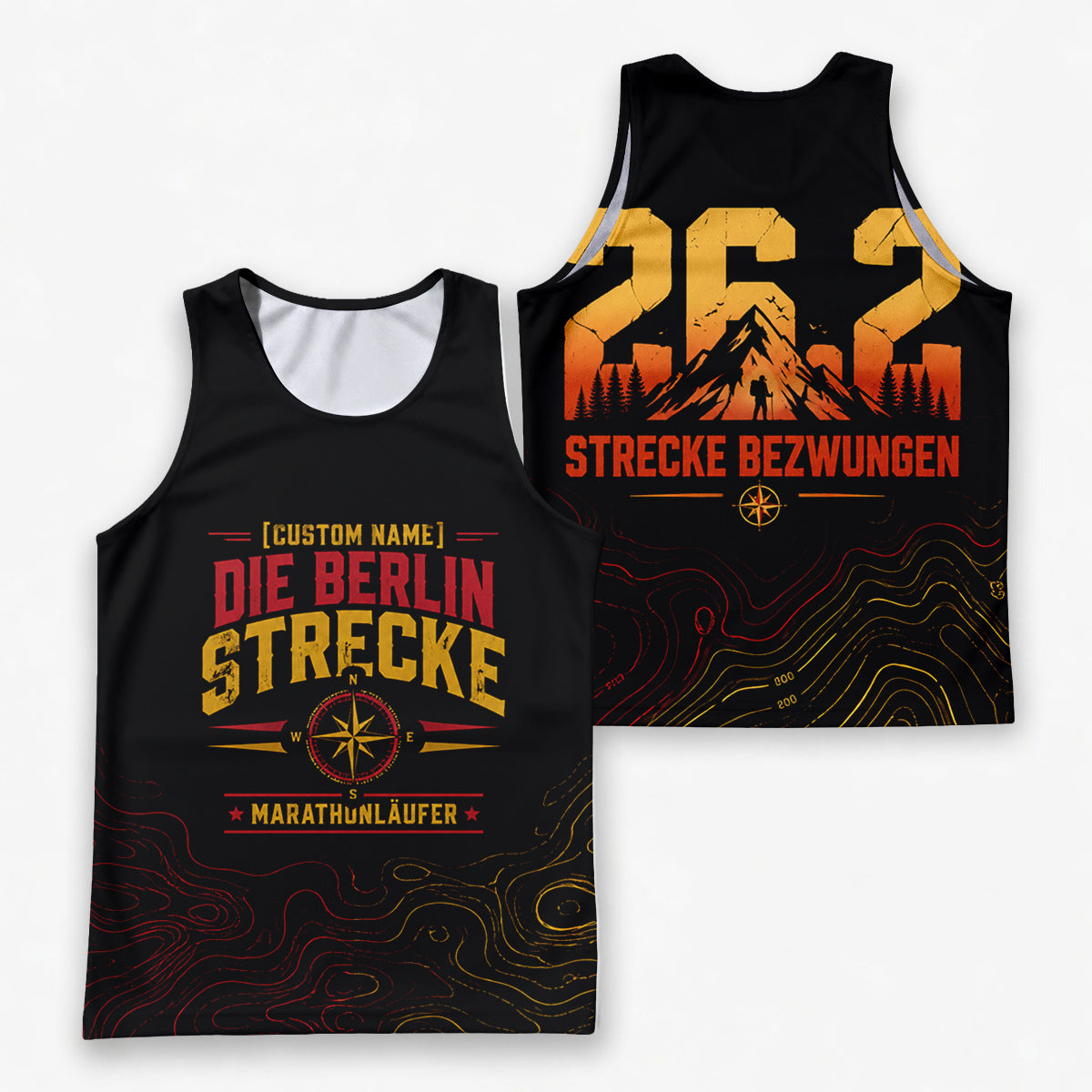 Topografische Karte Berlin Wettkampftag Lauf-Tanktop