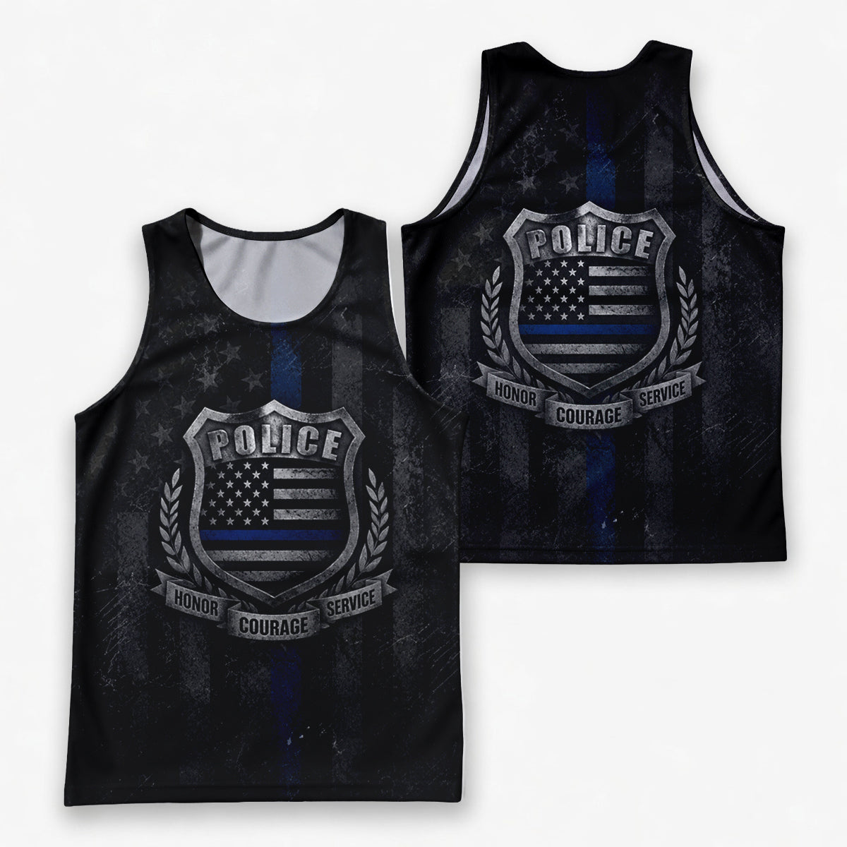 Men's Running Tank Top Police Honor Courage Service Running Singlet
