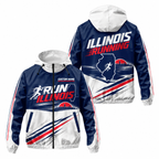 Custom Name Run Illinois Illinois Running Windbreaker Jacket