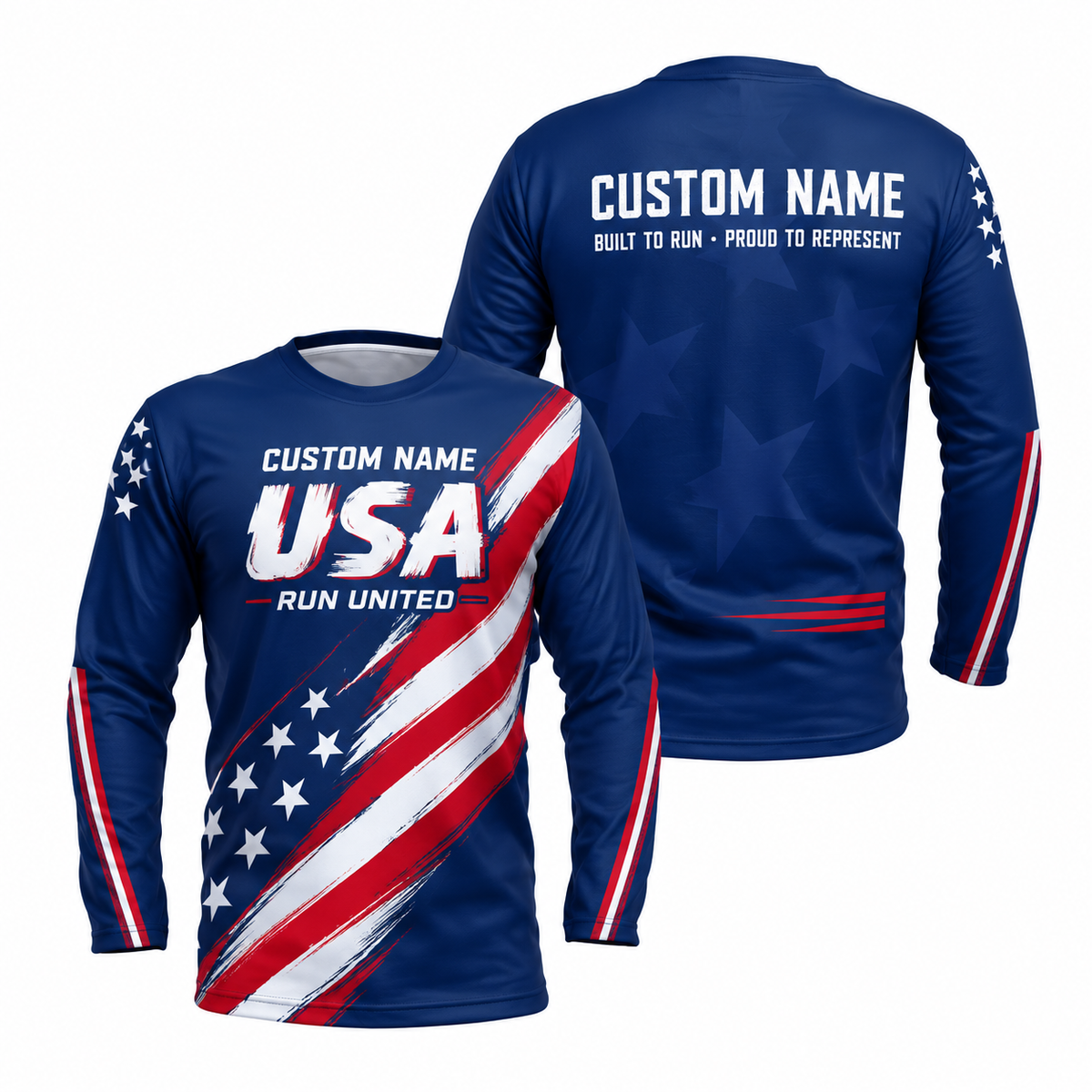 Custom Name Run United Running Long Sleeve Shirt
