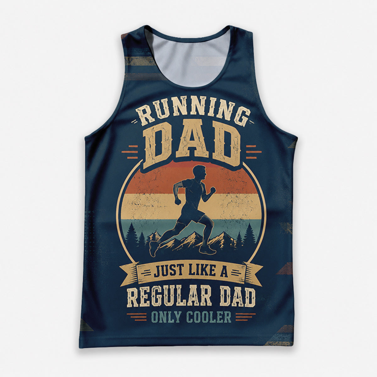 Funny Dad Running Tank Top Like Regular Dad Only Cooler Tech Singlet V2