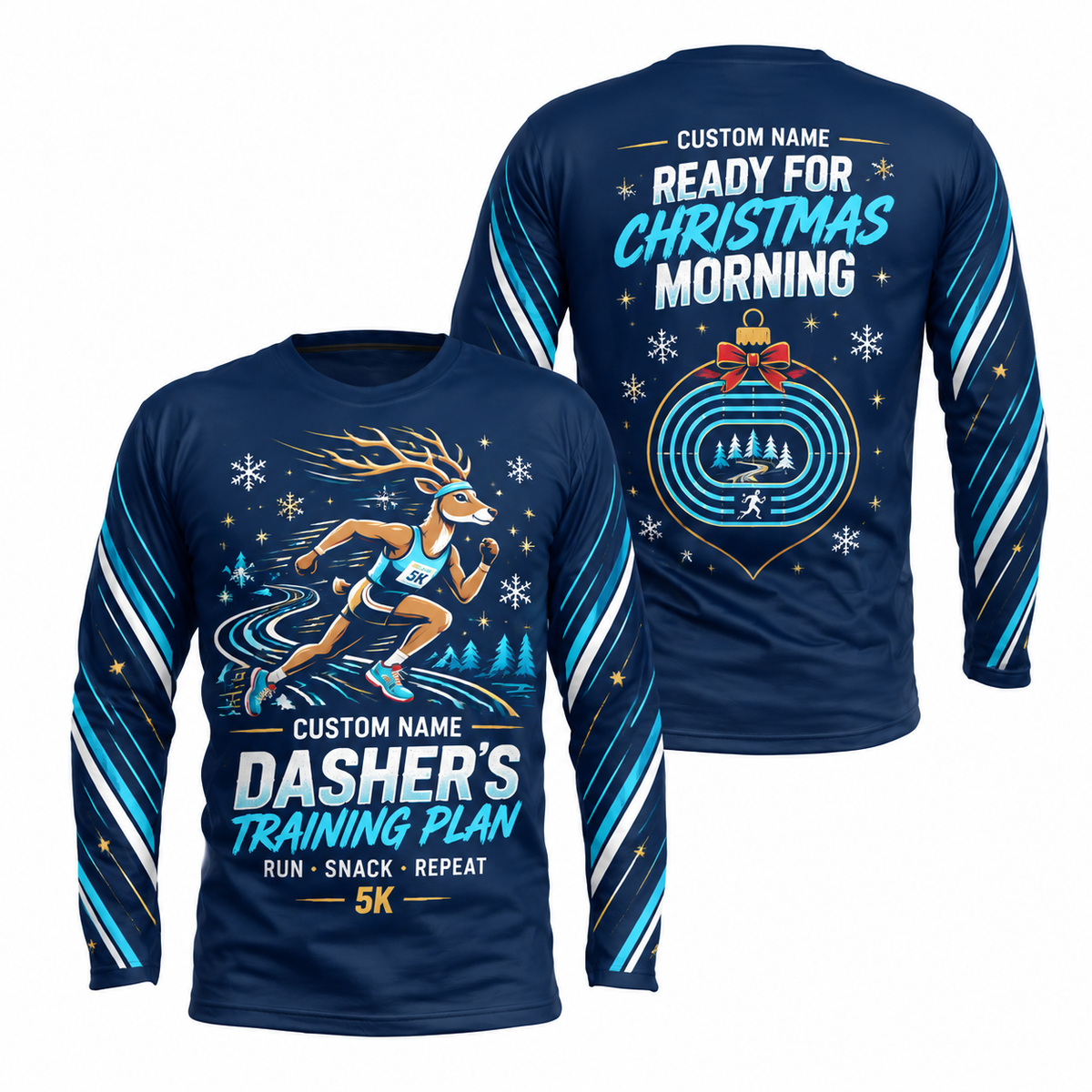 Custom Name Dasher’s Training Plan Running Long Sleeve Shirt