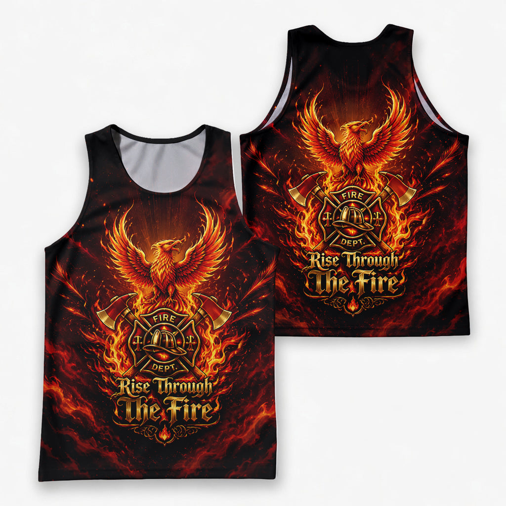 Men's Running Tank Top Firefighter Rise Through The Fire Running Singlet
