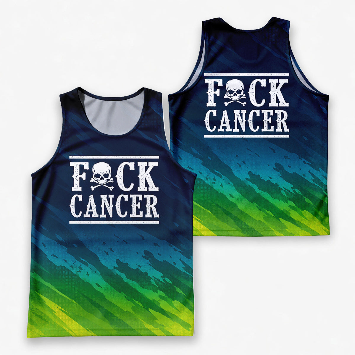 Cancer Fighter Running Tank Top Cancer Skull Running Singlet for Men and Women