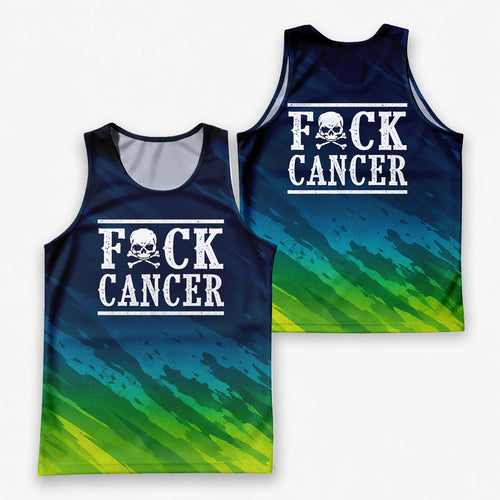 Cancer Fighter Running Tank Top Cancer Skull Running Singlet for Men and Women