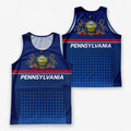 Patriotic Tech Running Tank Top - Pennsylvania State Pride Running Singlet