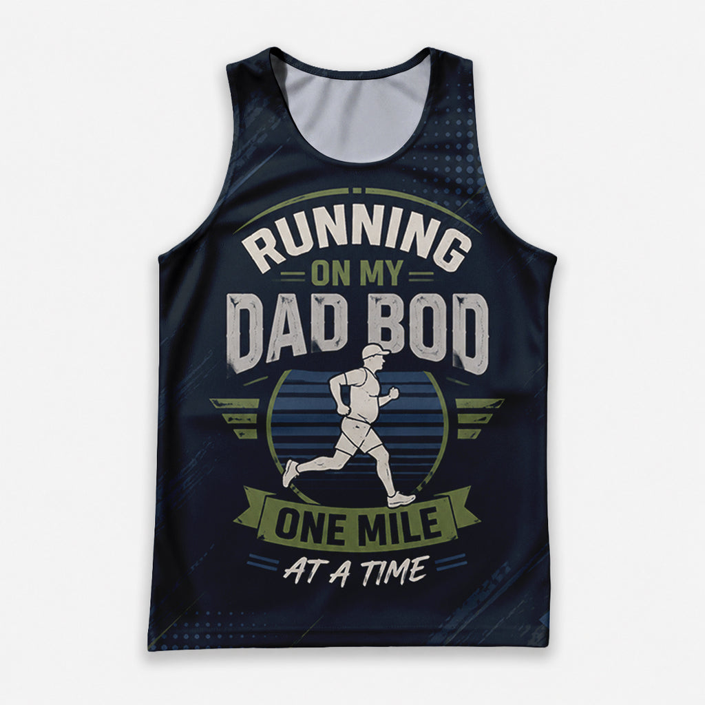 Funny Dad Running Tank Top Run On Dad Bod Tech Singlet