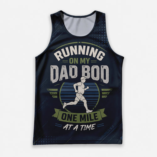 Funny Dad Running Tank Top Run On Dad Bod Tech Singlet