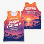 Custom Name Miles Sunset Aloha Finisher Running Tank Top