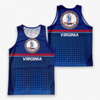Patriotic Tech Running Tank Top - Virginia State Pride Running Singlet