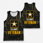 Veteran Running Tank Top - US Army Veteran V4 Tech Singlet