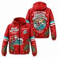 Custom Name Ho Ho Gulf Coast Santa Hustle Galveston Running Windbreaker Jacket