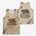California Flag Grunge Runner California State Running Tank Top