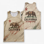California Flag Grunge Runner California State Running Tank Top