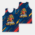 Funny Running Tank Top Turtle No Need For Speed Quote Tech Running Singlet