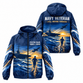 Custom Name Navy Carrier Runner Running Windbreaker Jacket