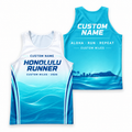 Custom Name Miles Hawaiian Blue Lagoon Running Tank Top