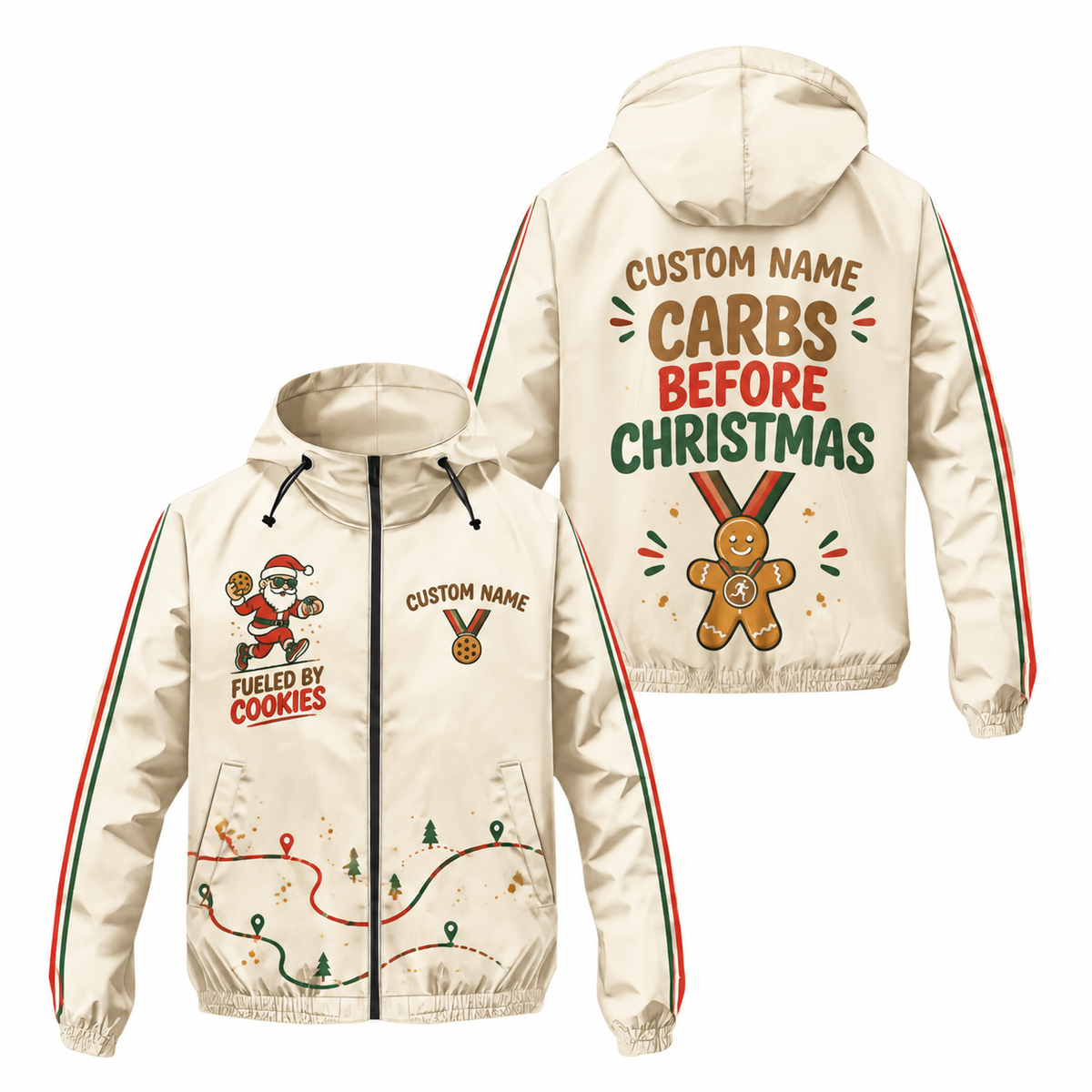 Custom Name Fueled by Cookies Running Windbreaker Jacket