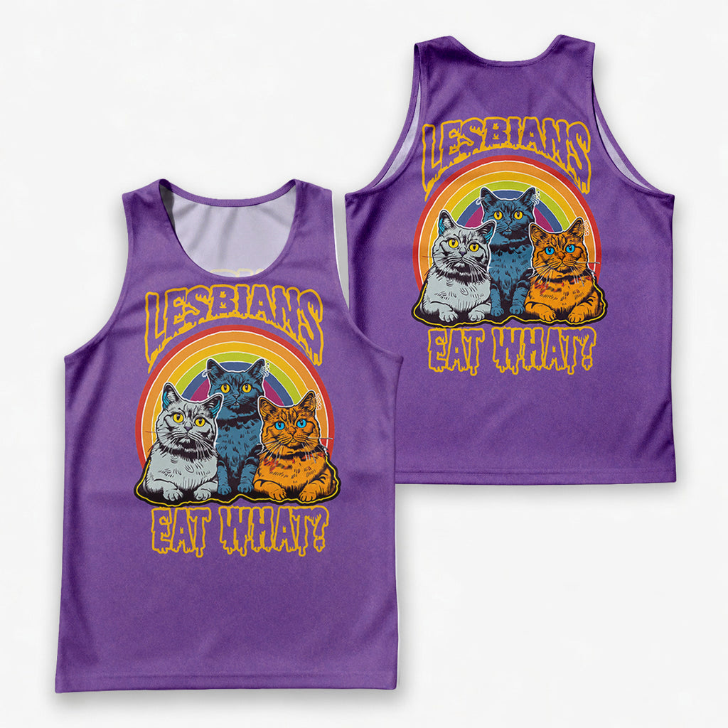LGBT Pride Running Tank Top Lesbians Eat What Running Singlet for Men and Women