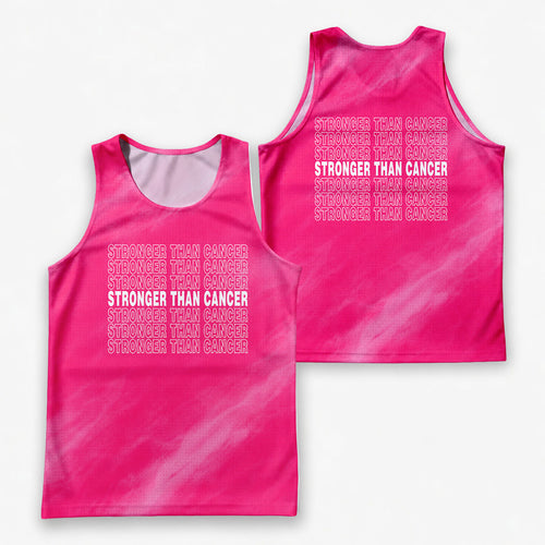 Cancer Fighter Running Tank Top Stronger Than Cancer Pink Running Singlet for Men and Women