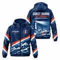 Custom Name Coast Guard Guardian Runner Running Windbreaker Jacket