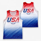 Patriotic Tech Running Tank Top - USA Pride Running Singlet