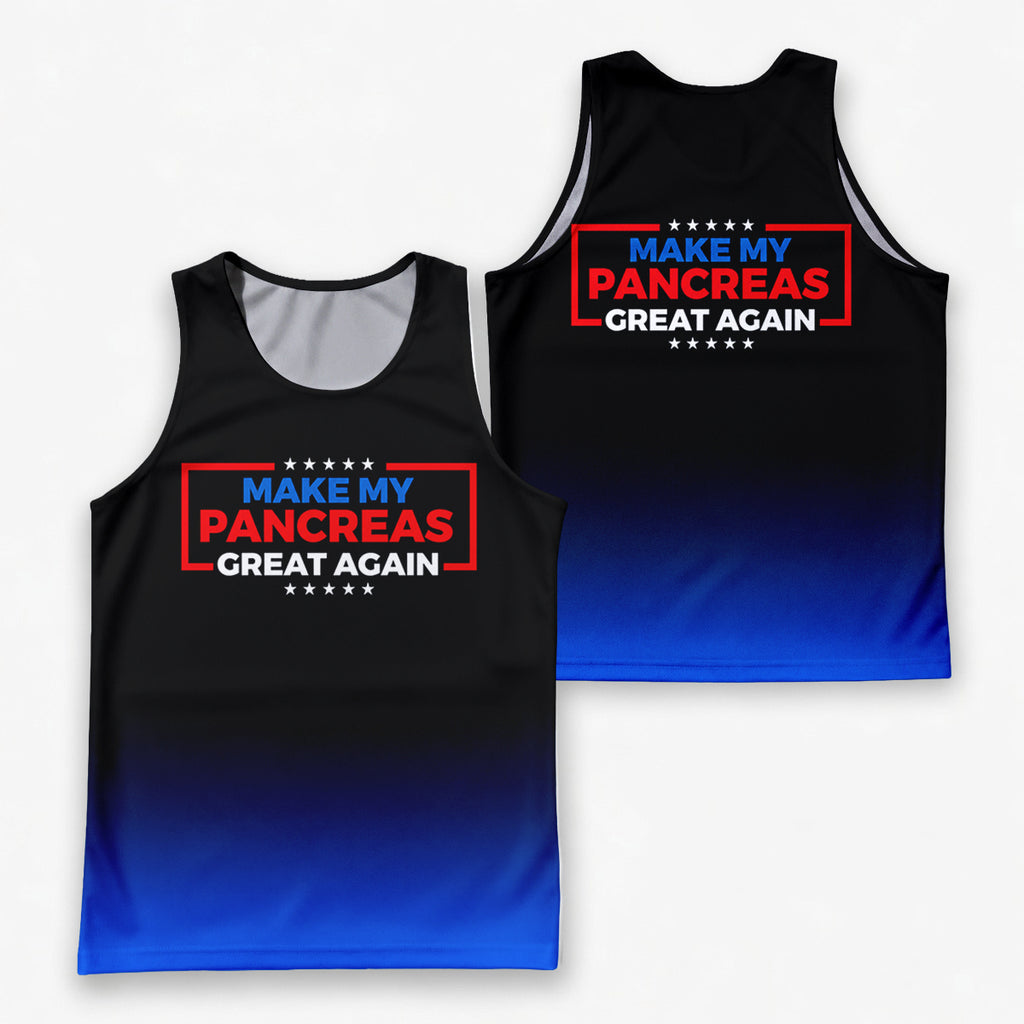 Diabetes Fighter Running Tank Top My Pancreas Great Again Running Singlet for Men and Women