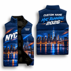 Custom Name NYC Midnight Lights Sleeveless Running Puffer Jacket