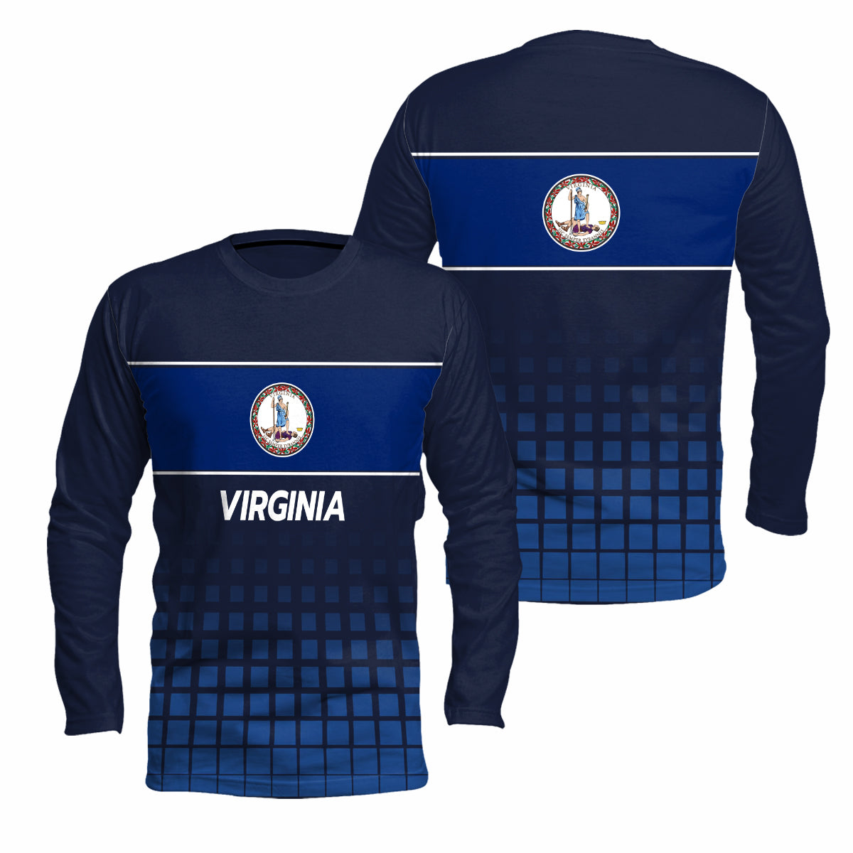 Virginia State Pride Long Sleeve Running T-Shirt