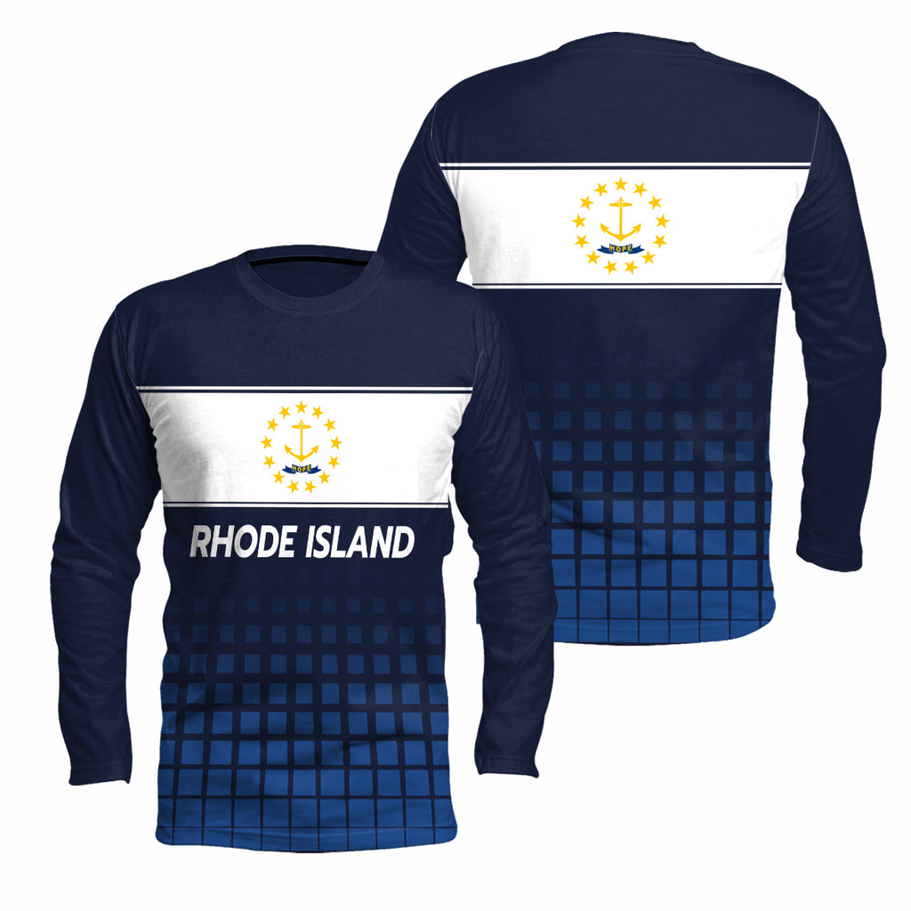 Rhode Island State Pride Long Sleeve Running T-Shirt