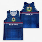Patriotic Tech Running Tank Top - Vermont State Pride Running Singlet
