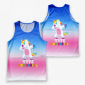 Diabetes Fighter Running Tank Top Unicorn Blue Ribbon Running Singlet for Men and Women