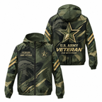 Custom Name Army Star Tactical Runner Running Windbreaker Jacket