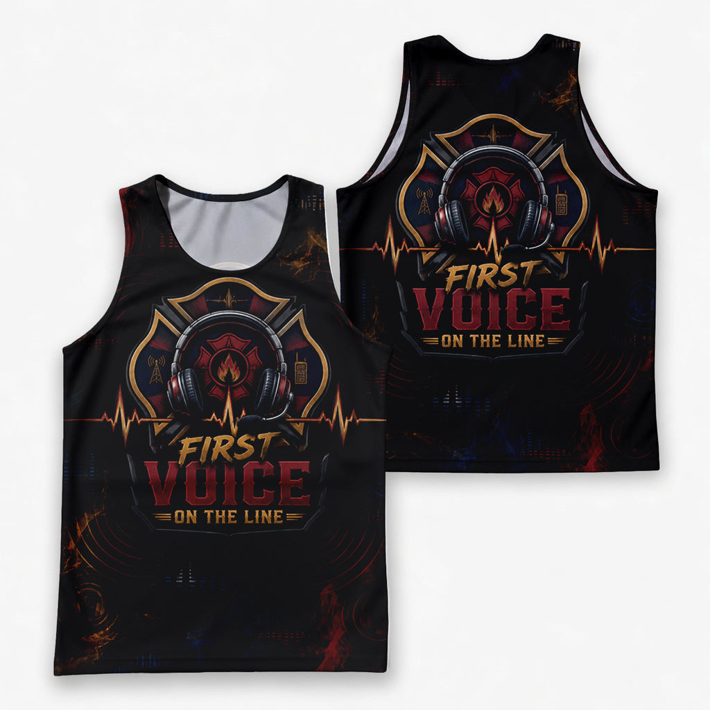 Men's Running Tank Top FirefighterFirst Voice On The Line Running Singlet