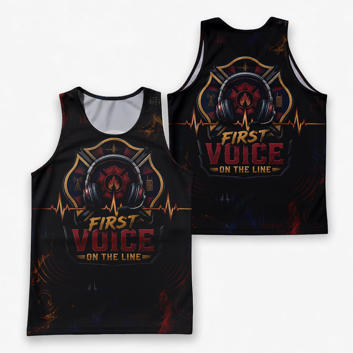 Men's Running Tank Top FirefighterFirst Voice On The Line Running Singlet