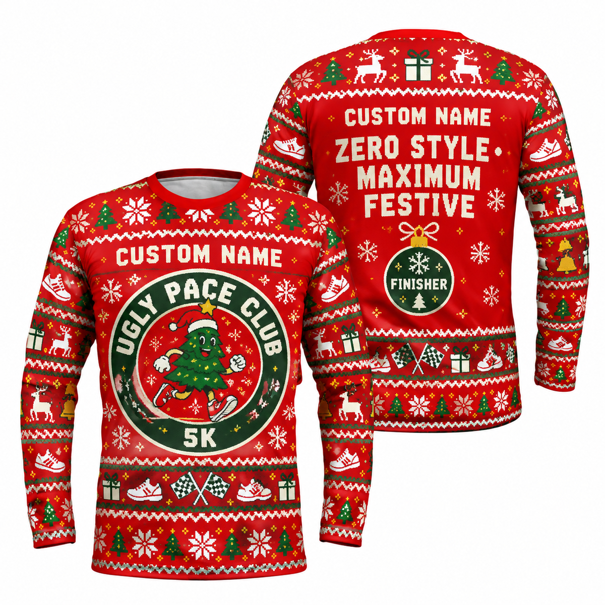 Custom Name Ugly Pace Club Running Long Sleeve Shirt