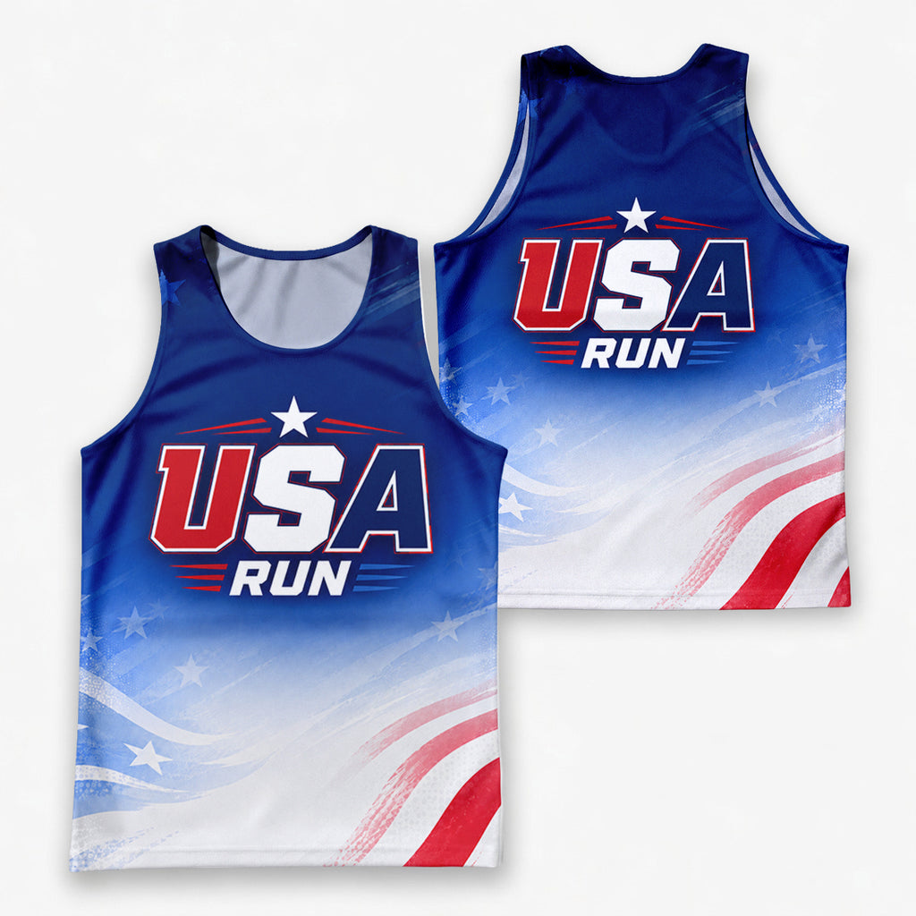 Patriotic Tech Running Tank Top - USA Running Singlet