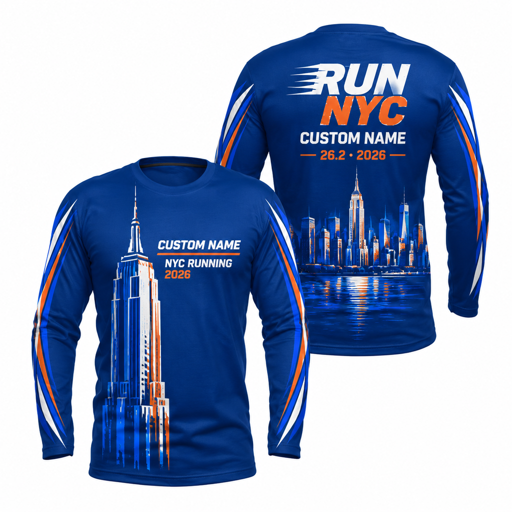 Custom Name Empire State Velocity Running Long Sleeve Shirt