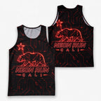 Neon Flag Synthwave California State Running Tank Top
