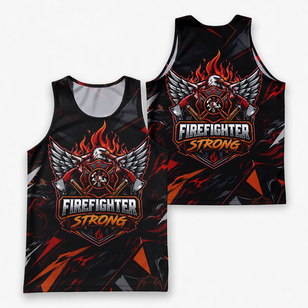 Men's Running Tank Top Firefighter Strong Eagle Running Singlet V2