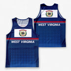 Patriotic Tech Running Tank Top - West Virginia State Pride Running Singlet